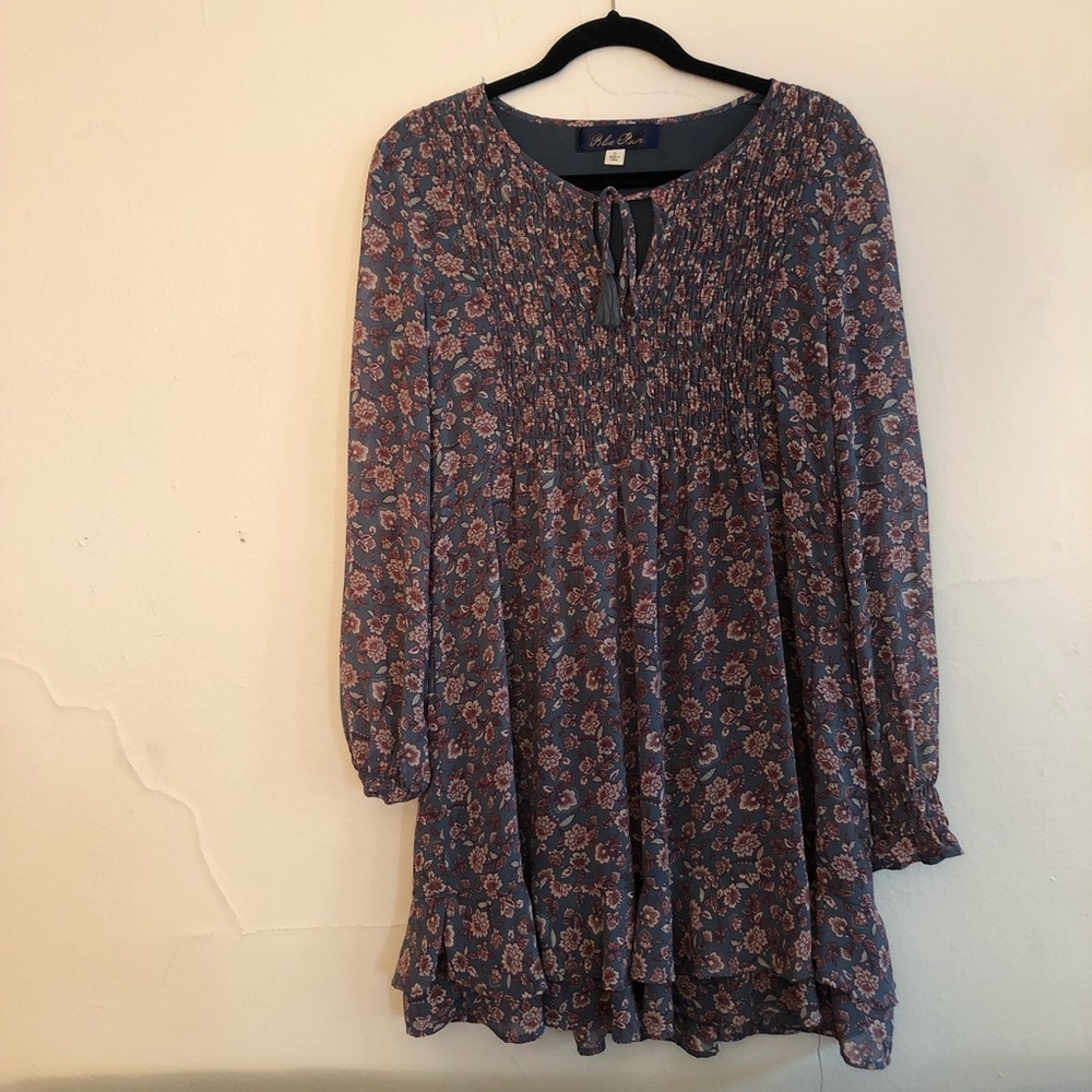 Flowy layered chiffon dress in super cute pattern!